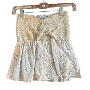 Zara Cream Crochet strapless top